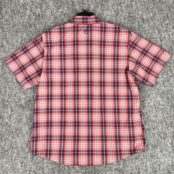 Magellan Shirt Mens Extra Large Red Plaid Loose Wicking Short Sleeve Vented - Picture 2 of 7